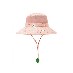 Pink Bunny Wide Brim Bucket Hat