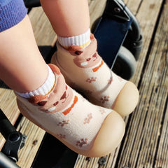 Muunjoo Joie Non Slip Baby Sock Shoes Brown